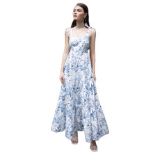 Load image into Gallery viewer, Women&#39;s New Southeast Asian Skirt Summer Women&#39;s Mosaic Print Lace up Butterfly Knot Back Dress