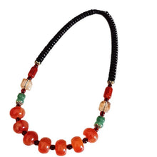 Load image into Gallery viewer, Classic Tibetan Red Blood Beeswax Old Wax Cake Necklace Abacus Bead Collarbone Chain Men&#39;s and Women&#39;s Ethnic Style Retro Neck Jewelry