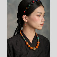 Load image into Gallery viewer, Tibetan Jewelry Nepalese Necklace, Tibetan Beeswax Necklace Original Design Ethnic Style