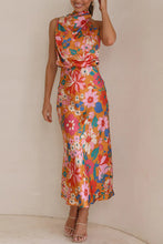 Load image into Gallery viewer, Summer New Light Mature Style Sleeveless Lace Printed Satin Dress