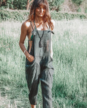 Load image into Gallery viewer, Casual Linen Cotton Shoulder Straps, Striped Printed Pants Jumpsuit