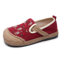 Load image into Gallery viewer, New Women&#39;s Embroidered Linen Flat Shoes