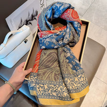 Load image into Gallery viewer, Paisley Red Cashew Bohemian Cotton and Linen Scarf Female Mori Versatile Sun Protection Warm Shawl Summer