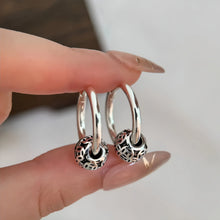Load image into Gallery viewer, S925 Silver Earrings Women's Simple and Retro Lucky Transshipment Anti-allergic Element Ring Earrings