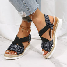 Load image into Gallery viewer, Summer New Flat Bottom Slope Heel Fish Mouth Casual Women&#39;s Sandals