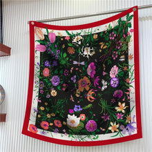 Load image into Gallery viewer, Silk Scarf Women Floral Printed Square Scarves Head Echarpes Silk Foulards Femme Wraps Beach Shawls Bandana Lady Hijabs 90CM