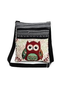 Fashion Trend Owl Pattern Woven Embroidery Crossbody Ethnic Ladies Shoulder Bag For Women