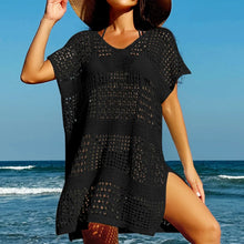 Load image into Gallery viewer, Knitting V-Neck Sexy Hollow Out Beach Bikini Cover-Ups Ladies Summer Vacation Casual Loose Beachwear Sunscreen Smock