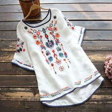 Load image into Gallery viewer, Embroidery Cotton Women Shirt Summer &amp; Spring Blouse Tops Clothes for Women Clothing