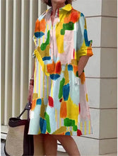 Load image into Gallery viewer, S-5Xl Summer Shirt Dress White Blue Evening Vintage Dresses Party Extra Long Women\'s Loose Gowns Only Celadon Printed Gowns