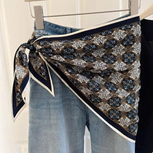 Load image into Gallery viewer, New Multi-functional Floral Triangle Scarf Matching Pants Silk Satin Waist Belt Women's Necktie Summer