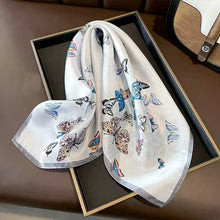 Load image into Gallery viewer, 2025 New 100% Pure Silk Scarf Women Neck Hair Foulard Bandana Square Small Headband Hijab Print Poncho Scarves Pashmina