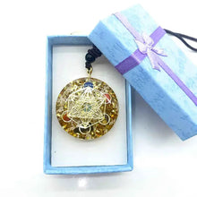 Load image into Gallery viewer, Orgonite Energy Pendant Green Malachite Tree of Life Orgone Chakra Healing Necklace Gift Package