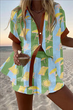 Load image into Gallery viewer, Fashion Print Beach Holiday 2-Piece Set Women Summer Short Sleeve Shirt Top + Wide Legs Short Women's Oversized Two-Piece Outfit