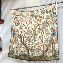 Load image into Gallery viewer, Silk Scarf Women Floral Printed Square Scarves Head Echarpes Silk Foulards Femme Wraps Beach Shawls Bandana Lady Hijabs 90CM