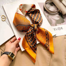 Load image into Gallery viewer, 70cm Leopard Print Silk Square Scarf for Women Satin Shawl Fashion Wraps Neckerchief Female Hair Bands Ribbon Headband Bandana