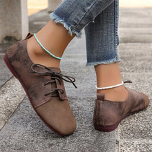 Load image into Gallery viewer, Brown Round Toe Flats Shoes Women 2025 Faux Suede Lace Up Flat Shoes for Woman Plus Size 43 Soft Walking Casual Shoes Female