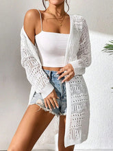 Load image into Gallery viewer, Polyester 100.00% Solid Color Knitted Cardigan with Sun Shading and Loose Fitting Fashion, Mid Length and Elegant Sweater