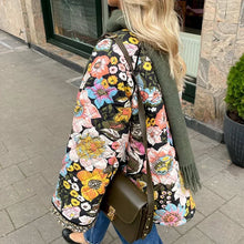 Load image into Gallery viewer, Vintage Floral Flower Printed Cotton Coat Women Fleece Thick Warm Long Sleeve Quilted Jacket Autumn Winter Women's Clothing