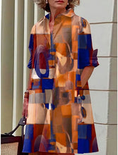 Load image into Gallery viewer, S-5Xl Summer Shirt Dress White Blue Evening Vintage Dresses Party Extra Long Women\'s Loose Gowns Only Celadon Printed Gowns