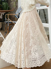 Load image into Gallery viewer, Vintage Women&#39;s Lace Crochet Umbrella Long Skirts Bohemian High Waist Hollow Out Female Maxi Skirts Spring Summer
