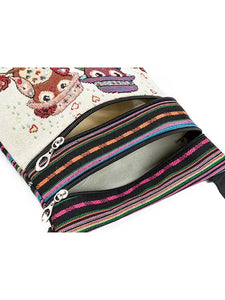 Fashion Trend Owl Pattern Woven Embroidery Crossbody Ethnic Ladies Shoulder Bag For Women