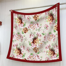Load image into Gallery viewer, Silk Scarf Women Floral Printed Square Scarves Head Echarpes Silk Foulards Femme Wraps Beach Shawls Bandana Lady Hijabs 90CM