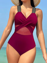 Load image into Gallery viewer, 2026 Plain Ruched Swimsuit Women One Piece Ring Link Swimwear Female Bathers Bathing Swimming Swim Bodysuit Summer Beachwear