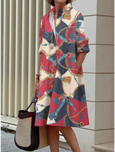 Load image into Gallery viewer, S-5Xl Summer Shirt Dress White Blue Evening Vintage Dresses Party Extra Long Women\'s Loose Gowns Only Celadon Printed Gowns
