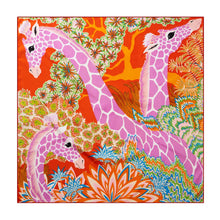 Load image into Gallery viewer, 90cm Three Giraffes Brand Hijab Scarf Women Bandana Handmade Curled Twill Silk Square Scarf Luxury Foulard Head Scarves Shawl