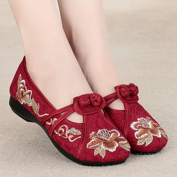 Zapatos De Mujer Women Fashion Round Toe Wine Red Spring Slip on Anti Skid Flat Shoes Lady Casual Plus Size Dance Loafers A318