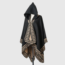 Load image into Gallery viewer, New Fine Ladies' Shawl Scarf with Geometric Pattern Borders Hooded Wrap Shawl Autumn Winter outdoor Travel Stylish Women