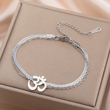 Load image into Gallery viewer, Dawapara Om Ohm Aum Charm Spiritual Pendant Stainless Steel Bracelet Yoga Jewelry Meditation Buddhist Spiritual Amulet