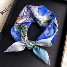 Load image into Gallery viewer, 2025 New 100% Pure Silk Scarf Women Neck Hair Foulard Bandana Square Small Headband Hijab Print Poncho Scarves Pashmina