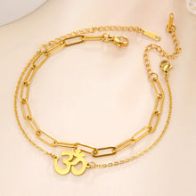 Load image into Gallery viewer, Dawapara Om Ohm Aum Charm Spiritual Pendant Stainless Steel Bracelet Yoga Jewelry Meditation Buddhist Spiritual Amulet