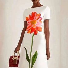 Load image into Gallery viewer, Gymystars Summer Evening Dresses Elegant Party Dresses 2026 Fashion Boat Neck Flower Print Luxurious Holiday Dress Trend Clothes