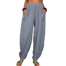 Load image into Gallery viewer, Casual Women Harem Pants Summer Female Cotton Linen Loose Wide Leg Long Pants Homewear LRFZ-922