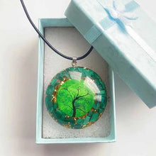 Load image into Gallery viewer, Orgonite Energy Pendant Green Malachite Tree of Life Orgone Chakra Healing Necklace Gift Package