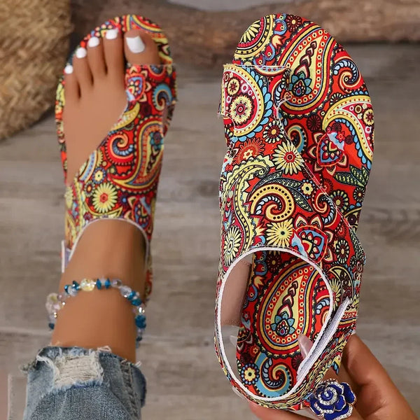 Women Flat Sandals Comfortable Flats Sandals Printed Bohemia Roman Style Shoes for Women Fashion Shoes Sandalias De Mujer