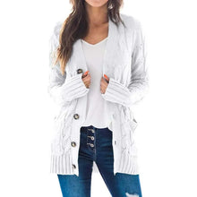 Load image into Gallery viewer, Autumn Winter Women Long Sleeve Knitted Cardigan Single Breasted Solid Color V Neck Loose Sweater Outwear Oversize S-3XL