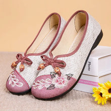 Load image into Gallery viewer, Zapatos De Mujer Women Fashion Round Toe Wine Red Spring Slip on Anti Skid Flat Shoes Lady Casual Plus Size Dance Loafers A318