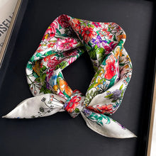 Load image into Gallery viewer, 2025 New 100% Pure Silk Scarf Women Neck Hair Foulard Bandana Square Small Headband Hijab Print Poncho Scarves Pashmina
