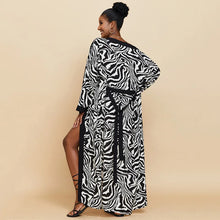 Load image into Gallery viewer, 2026 Women Swimsuit Beach Cover Up dress Sleeve Kaftan Beach Tunic Long Pareos Bikinis Cover ups Summer Robe Plage Beachwear
