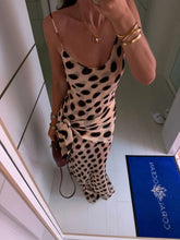 Load image into Gallery viewer, Elegant Animal Print Maxi Dress Detachable Scarf Spaghetti Strap Tie Waist Slim Fit Skirt Women Summer Party Vacation Outfit New