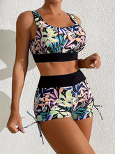 Load image into Gallery viewer, Women's Two-piece Leaf Print High Waisted Bikini Set