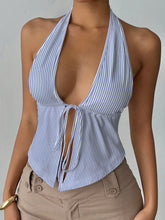 Load image into Gallery viewer, Fashionable Casual Women's Summer Striped Split Sexy Strap Vest Sleeveless Tank Top for Ladies Trendy And Comfortable