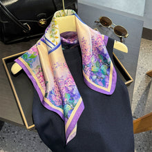 Load image into Gallery viewer, 2025 New 100% Pure Silk Scarf Women Neck Hair Foulard Bandana Square Small Headband Hijab Print Poncho Scarves Pashmina