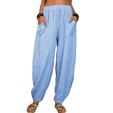 Load image into Gallery viewer, Casual Women Harem Pants Summer Female Cotton Linen Loose Wide Leg Long Pants Homewear LRFZ-922