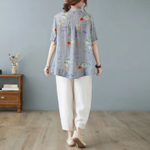 Load image into Gallery viewer, Summer ort Sve Cotton Linen Loose Fit Slimming Belly Covering Thin irt for plus Size Women Middle-Aged Mothers