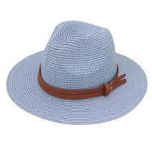 Load image into Gallery viewer, Summer Straw Sun Hat Panama Hats Grass Knitted Gift Hat Breathable Leisure Jazz Hat European American Style Straw Hat Beach Caps
